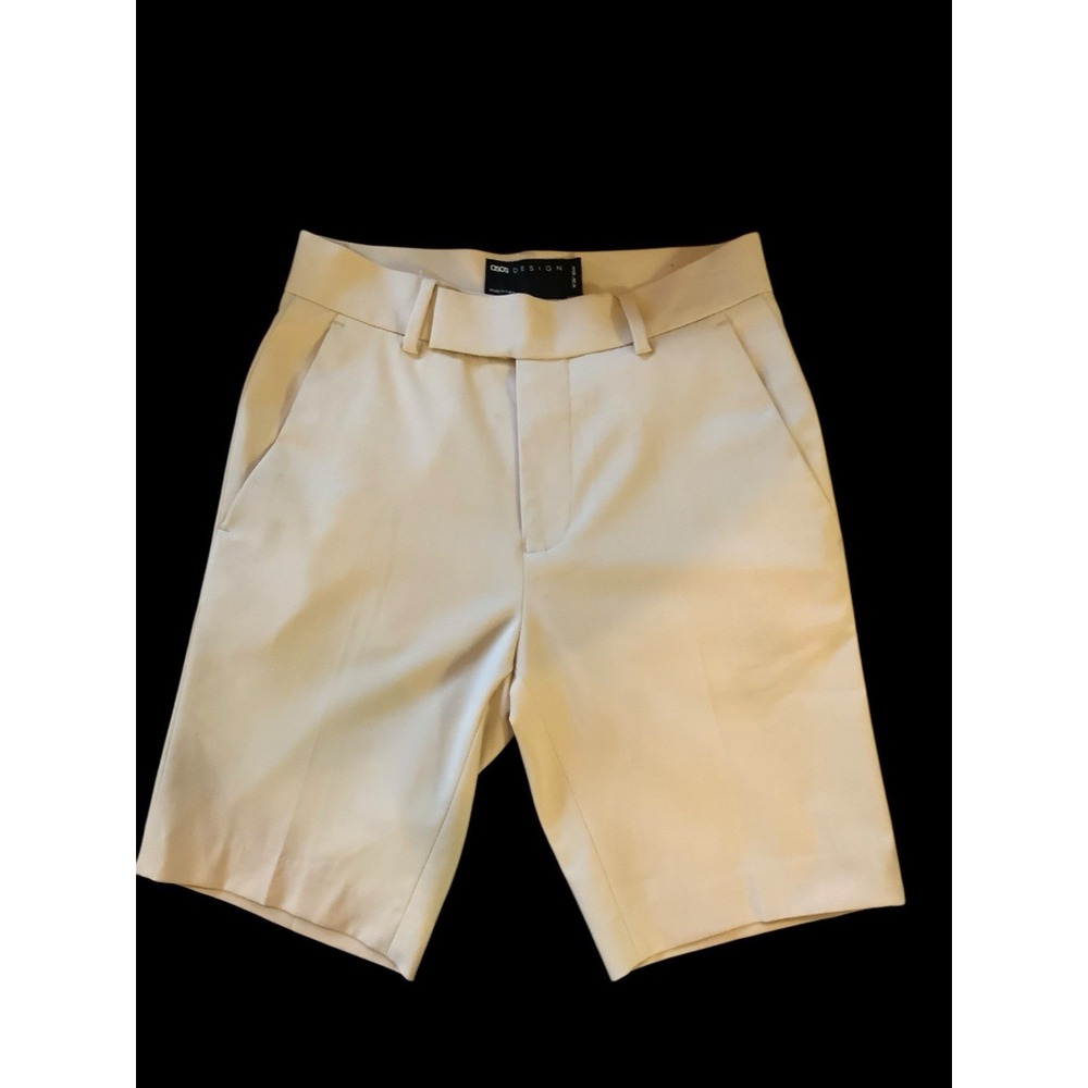 ASOS Ladies Flat Front Chino Shorts Sz 26" Tan 4 Pocket Golf/dress Shorts